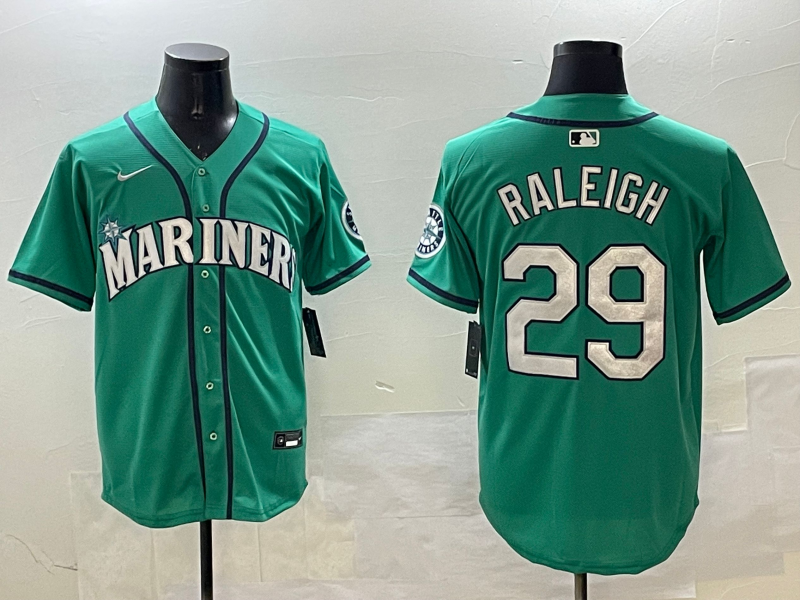 Men's MLB Seattle Mariners #29 Cal Raleigh Nike Teal Alternate Limited Jersey