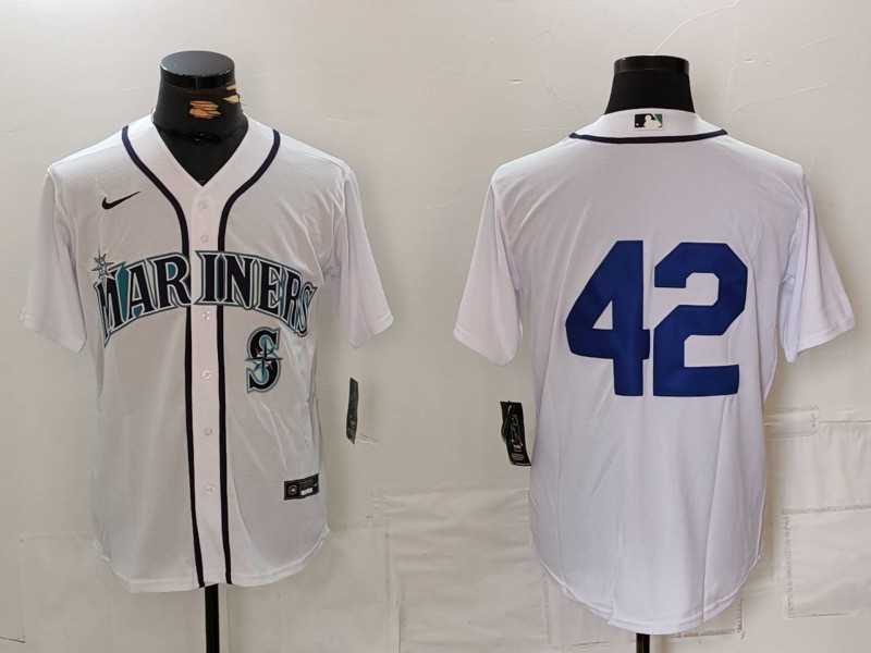 Men's MLB Seattle Mariners #42 Nike White Jackie Robinson Day Limited Jersey