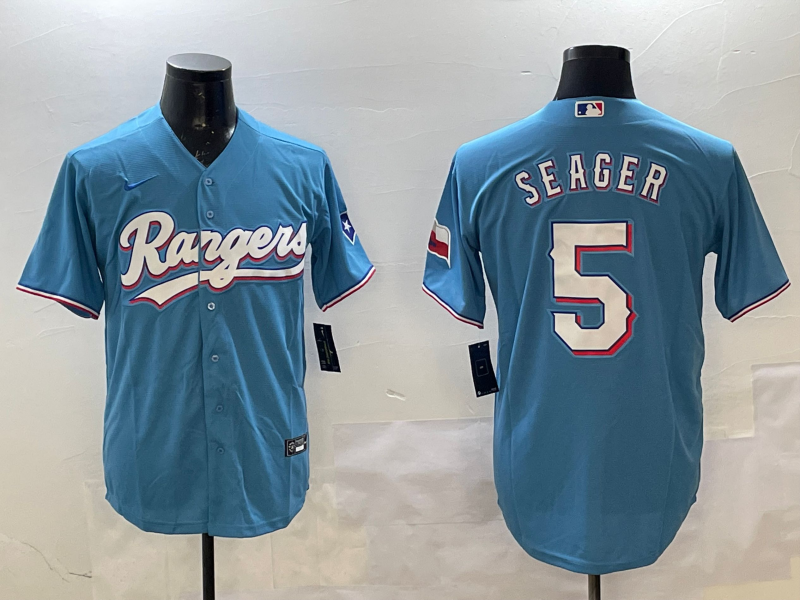 Men's MLB Texas Rangers #5 Corey Seager Nike Blue Alternate Limited Jersey