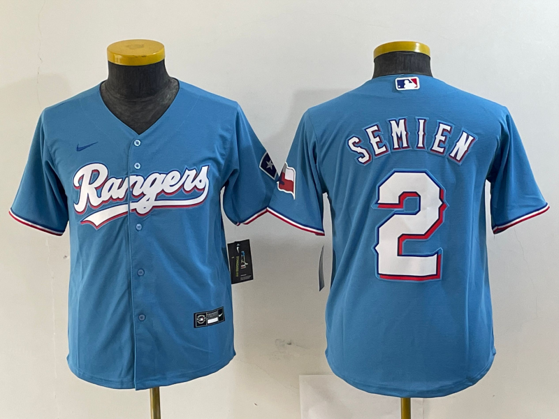 Youth MLB Texas Rangers #2 Marcus Semien Nike Blue Alternate Limited Jersey