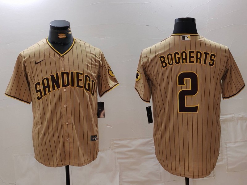 Men's MLB San Diego Padres #2 Xander Bogaerts Nike Khaki Alternate Limited Jersey