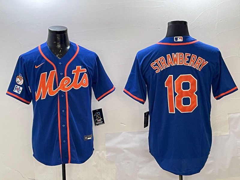 Men's MLB New York Mets #18 Darryl Strawberry Nike Royal Alternate Limited Jersey