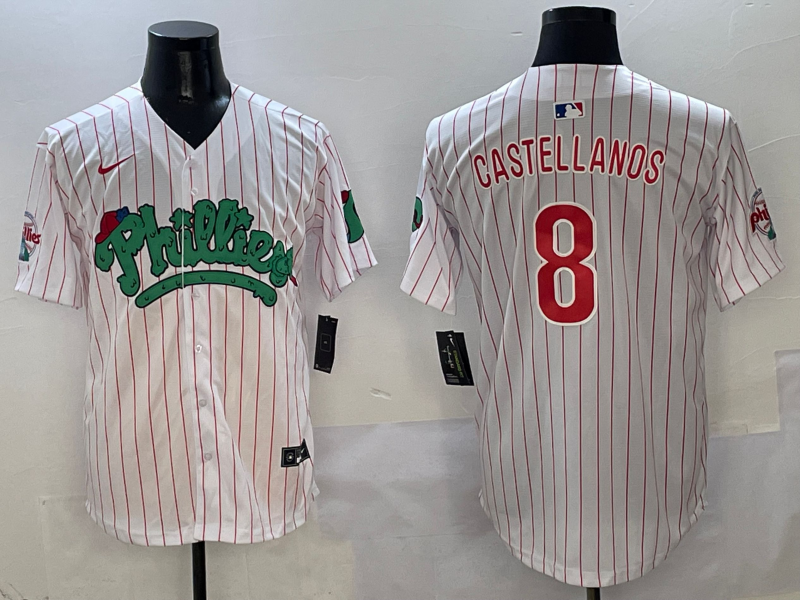 Men's MLB Philadelphia Phillies Phanatic #8 Nick Castellanos Nike Home Customized Jersey