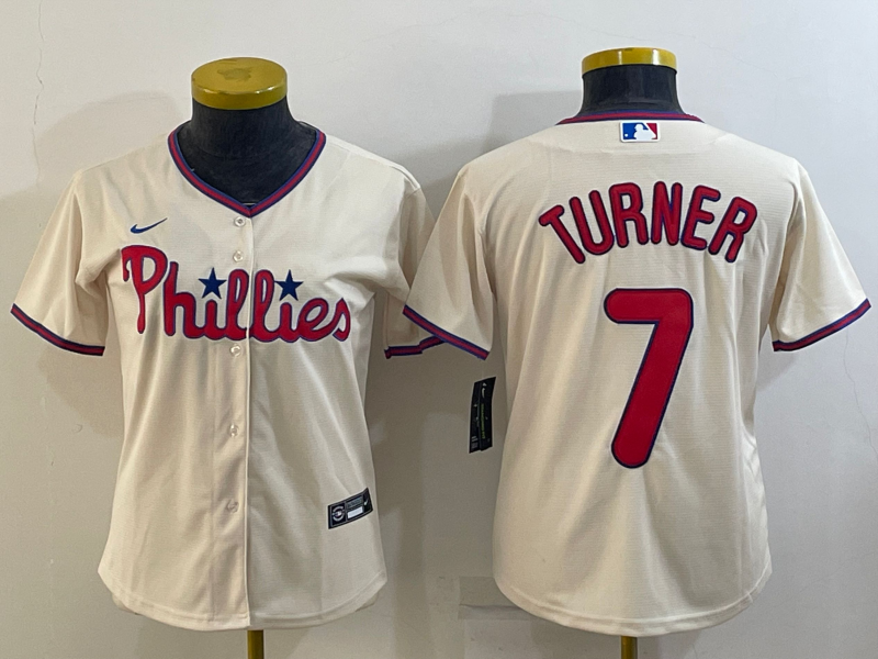 Women's MLB Philadelphia Phillies #7 Trea Turner Nike Cream Alternate Limited Jersey