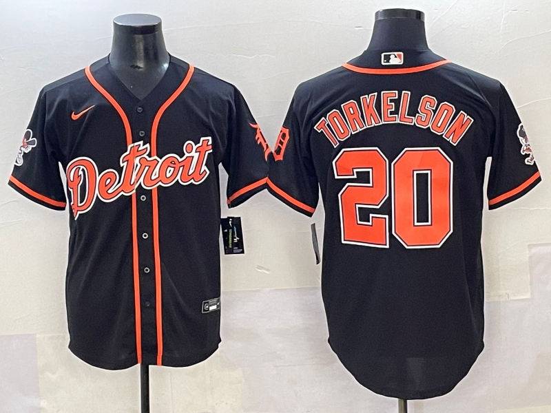 Men's MLB Detroit Tigers #20 Spencer Torkelson Nike Black Alternate Limited Jersey