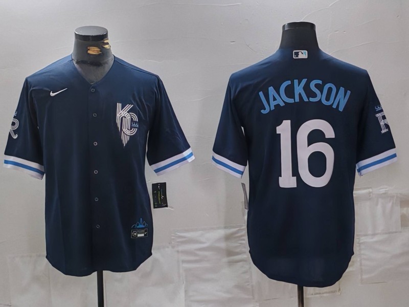 Men's MLB Kansas City Royals #16 Bo Jackson Nike Navy City Connect Limited Jersey