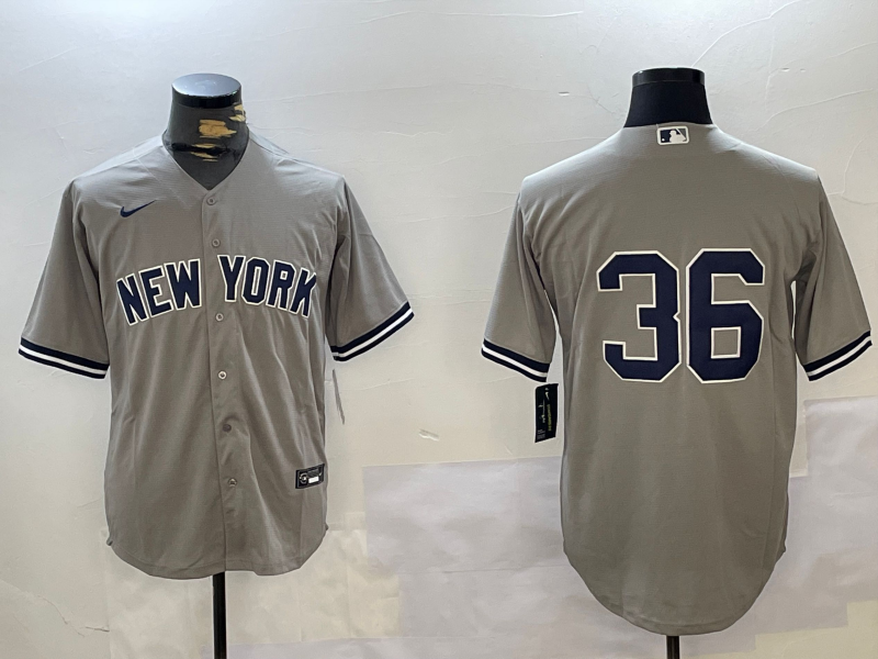 Men's MLB New York Yankees #36 Clarke Schmidt Nike Gray Road Replica Jersey