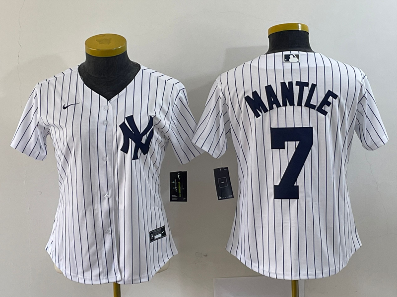 Women's MLB New York Yankees #7 Mickey Mantle Nike White Home Limited Jersey