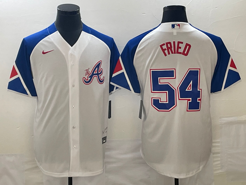 Men's MLB Atlanta Braves #54 Max Fried Nike White City Connect Limited Jersey