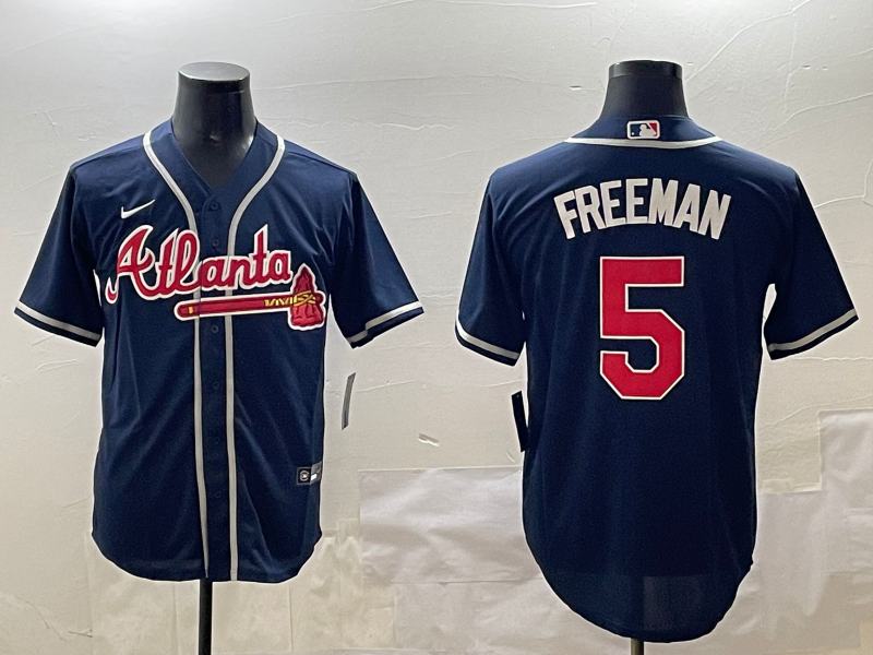 Men's MLB Atlanta Braves #5 Freddie Freeman Nike Navvy Alternate Limited Jersey