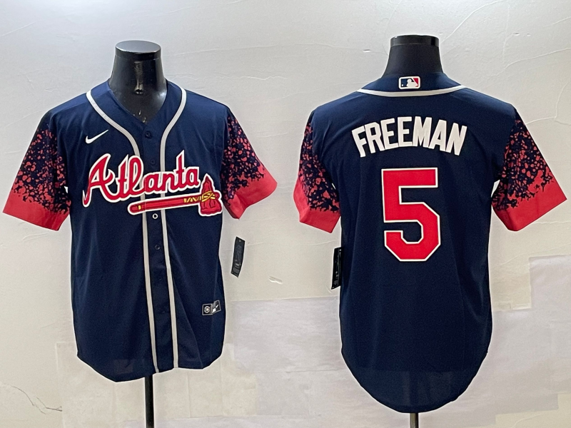 Men's MLB Atlanta Braves #5 Freddie Freeman Nike Navvy Alternate Replica Jersey
