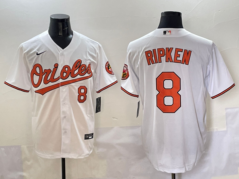 Men's MLB Baltimore Orioles #8 Cal Ripken Jr. Nike White Home Limited Jersey