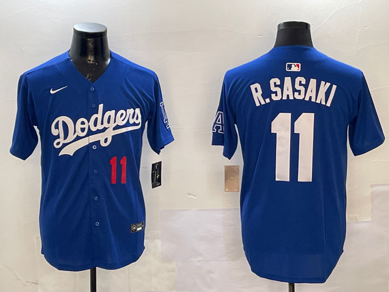 Men's MLB Los Angeles Dodgers #11 Roki Sasaki Nike Royal Alternate Limited Jersey