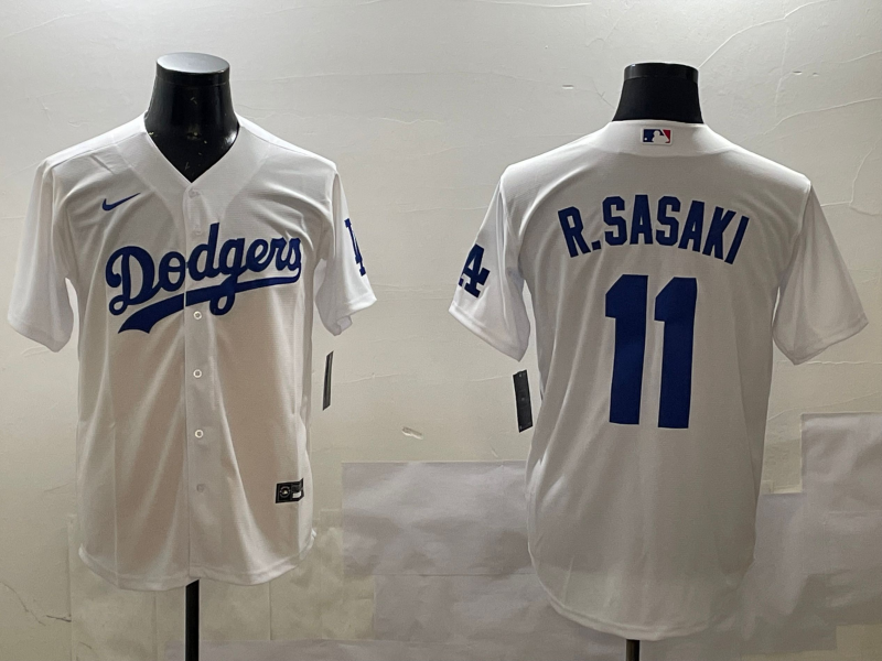 Men's MLB Los Angeles Dodgers #11 Roki Sasaki Nike White Home Limited Jersey