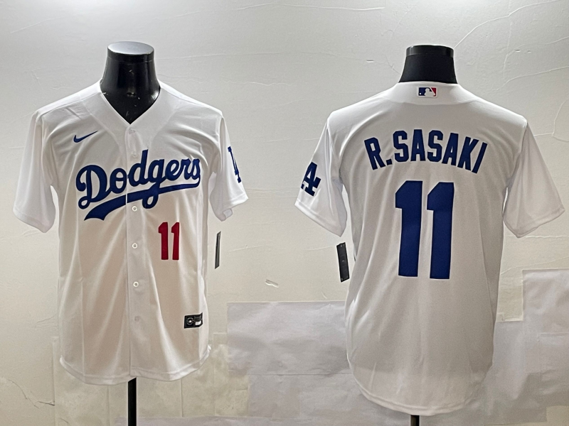 Men's MLB Los Angeles Dodgers #11 Roki Sasaki Nike White Home Limited Jersey