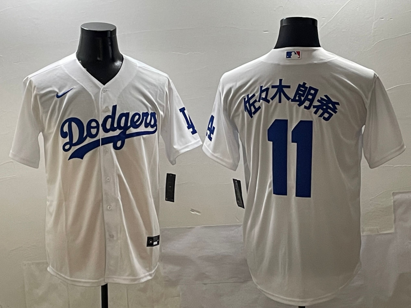 Men's MLB Los Angeles Dodgers #11 Roki Sasaki Nike White Home Limited Jersey
