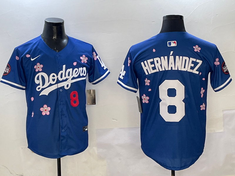 Men's MLB World Tour Tokyo Series 2025 Dodgers #8 Enrique Hernández Royal Sakula Jersey