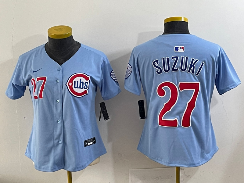 Women's MLB Chicago Cubs #27 Seiya Suzuki Nike Blue 2nd Alternate Limited Jersey