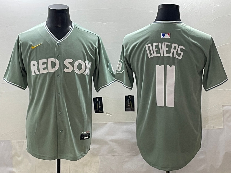 Men's MLB Boston Red Sox #11 Rafael Devers Nike 2025 City Connect Personalized Jersey