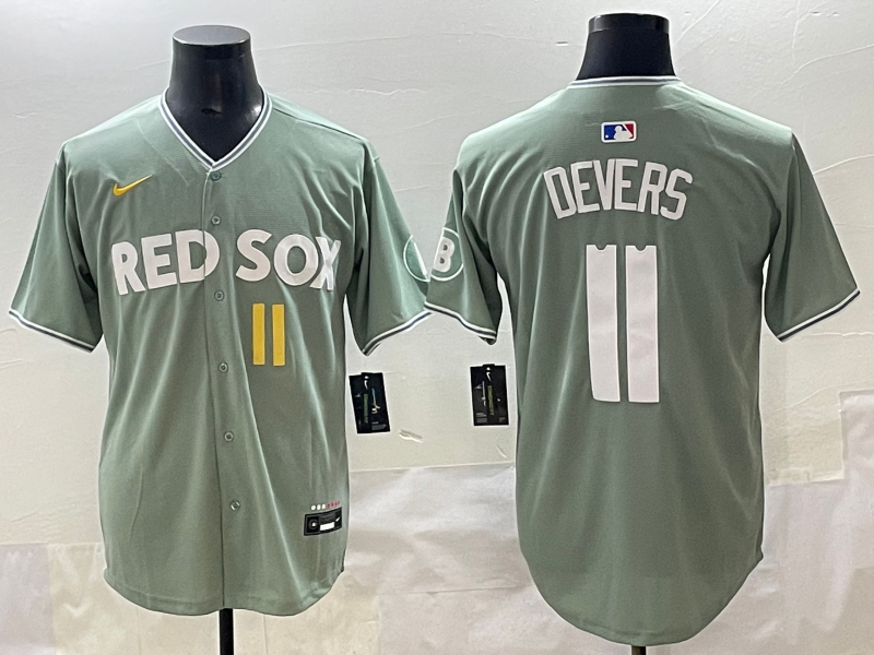 Men's MLB Boston Red Sox #11 Rafael Devers Nike 2025 City Connect Personalized Jersey