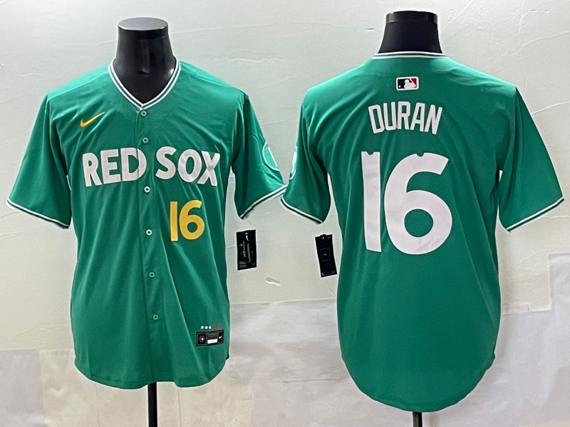 Men's MLB Boston Red Sox #16 Jarren Duran Green 2025 City Connect Limited Jersey