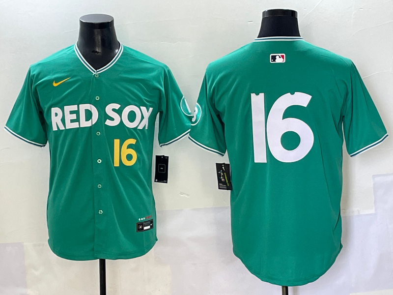 Men's MLB Boston Red Sox #16 Jarren Duran Green 2025 City Connect Limited Jersey