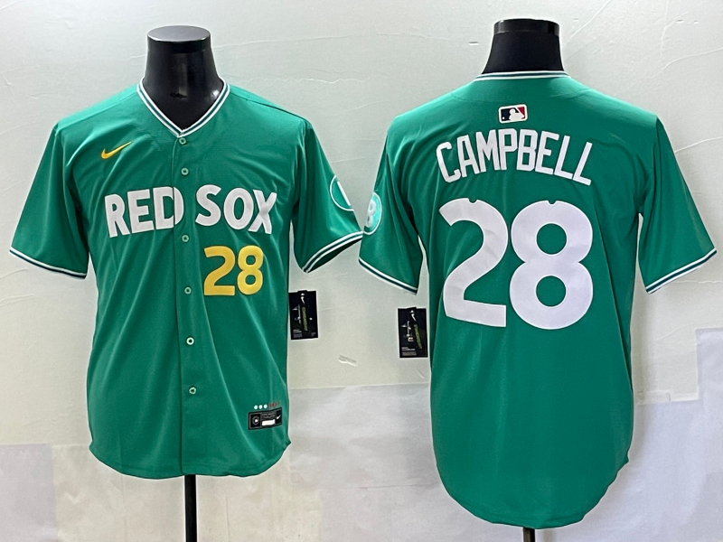Men's MLB Boston Red Sox #28 Kristian Campbell Green 2025 City Connect Limited Jersey