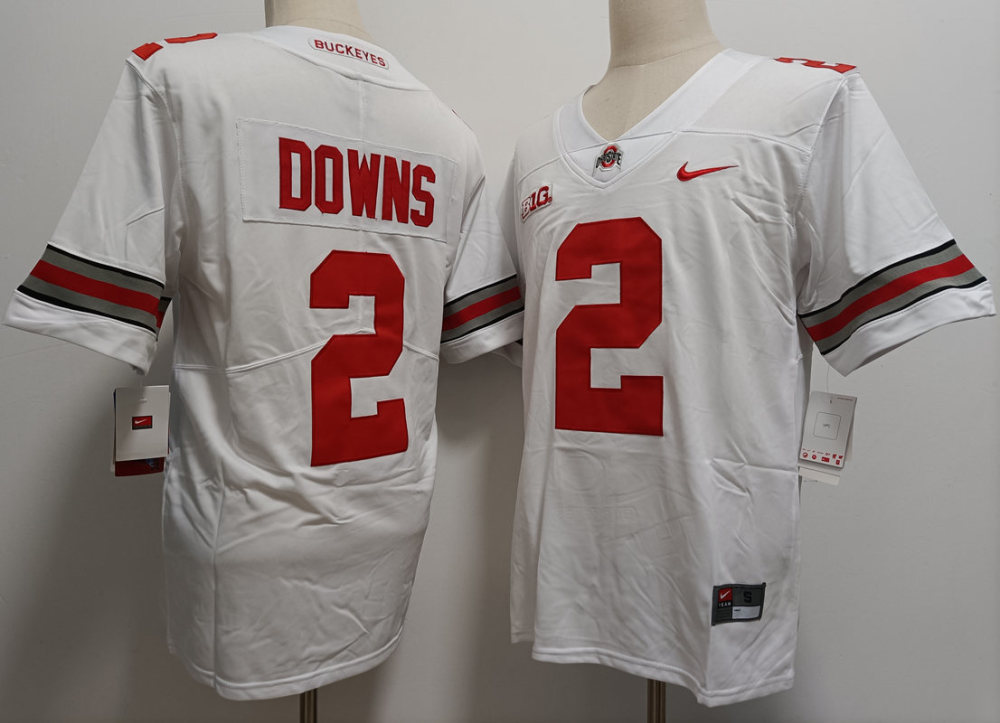 Men's NCAA Ohio State Buckeyes #2 Caleb Downs Black Vapor Football Stitched Jersey