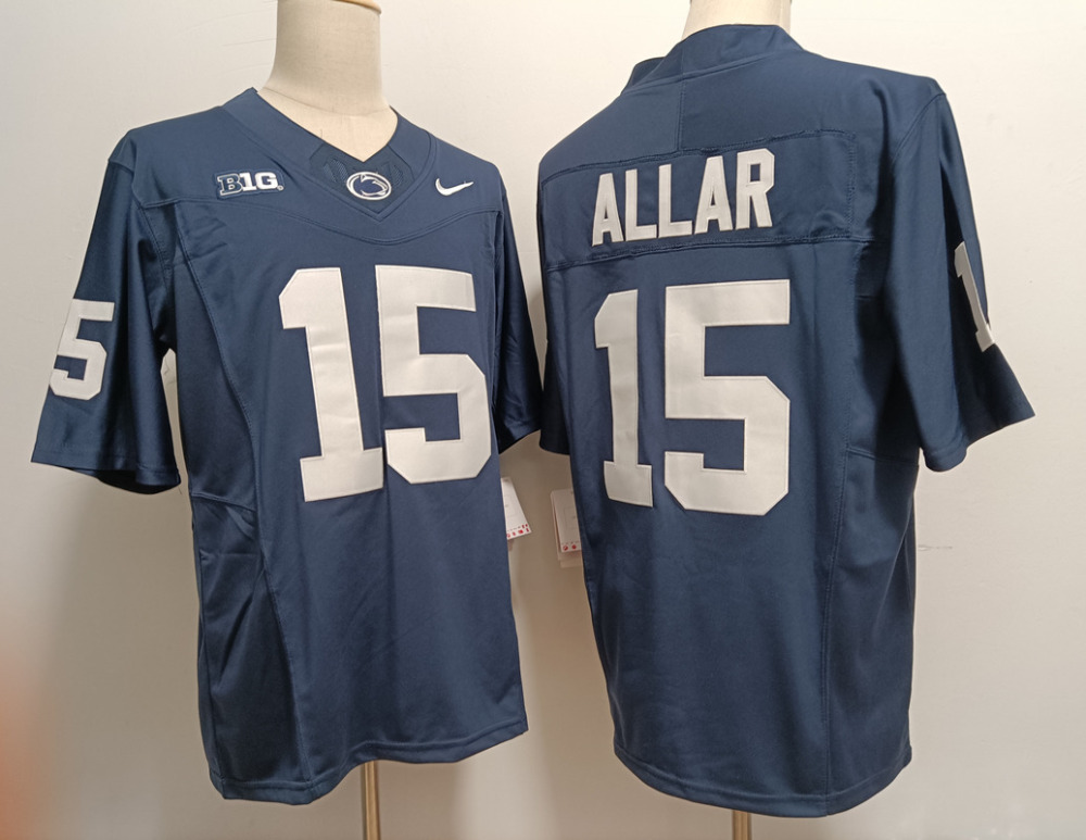 Men's NCAA Penn State Nittany Lions #15 Drew Allar Navy F.U.S.E Football Stitched Jersey