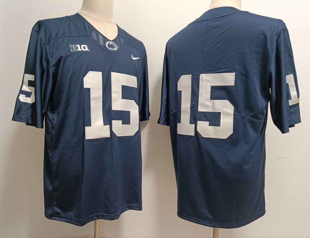 Men's NCAA Penn State Nittany Lions #15 Drew Allar Navy F.U.S.E Football Stitched Jersey