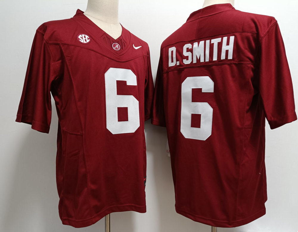 Men's NCAA Alabama Crimson Tide #6 DeVonta Smith Red F.U.S.E Football Stitched Jersey