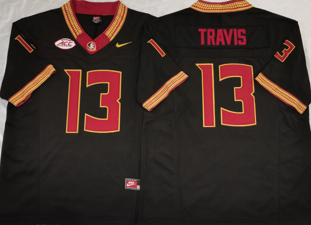 Men's NCAA Florida State Seminoles #13 Jordan Travis Black F.U.S.E Football Stitched Jersey