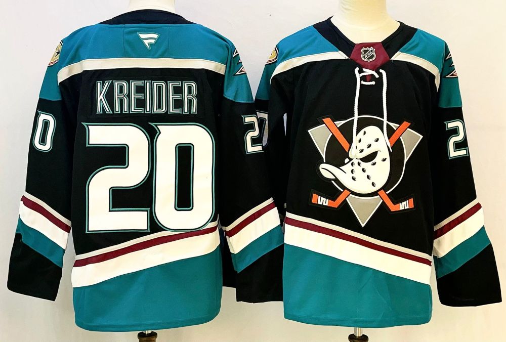 Men's NHL Anaheim Ducks #20 Chris Kreider Fanatics Alternate Jersey For 25th Anniversary