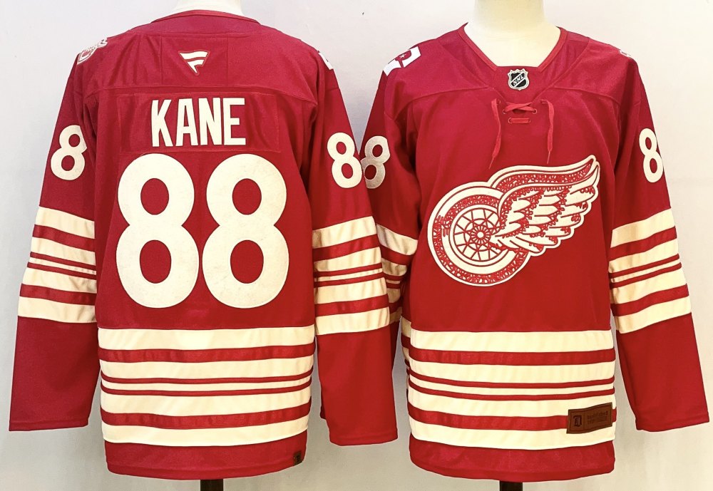 Men's NHL Detroit Red Wings #88 Patrick Kane Fanatics 2025 Red 2nd Alternate Premium Jersey