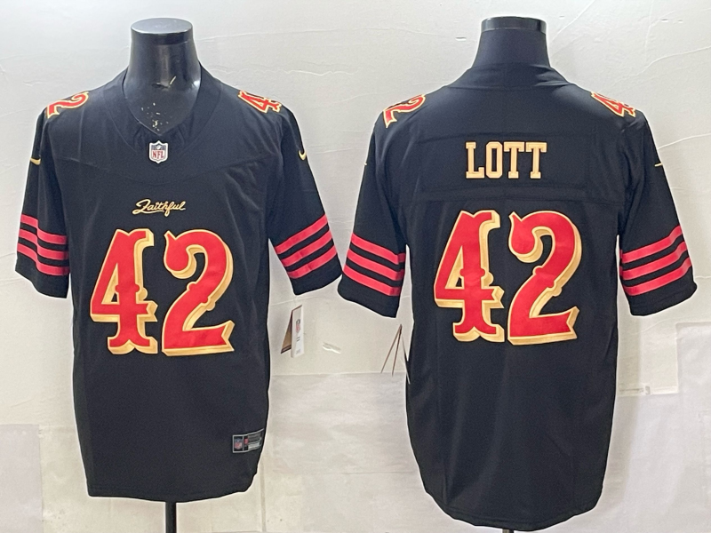 Men's NFL San Francisco 49ers #42 Ronnie Lott 2025 Rivalries Collection F.U.S.E Jersey