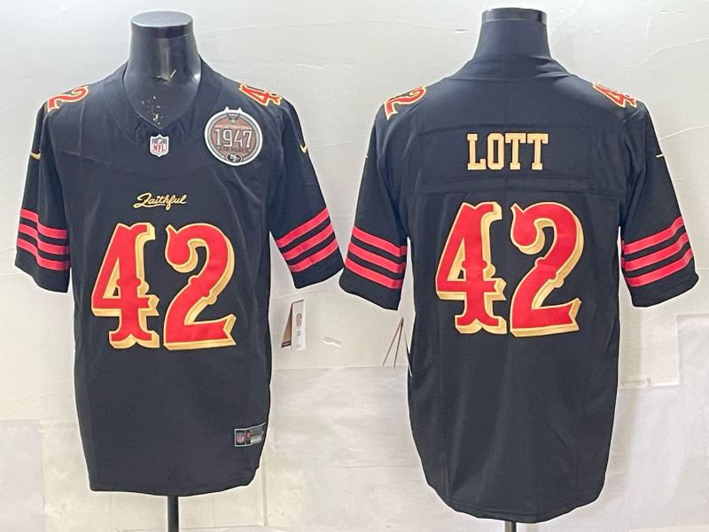 Men's NFL San Francisco 49ers #42 Ronnie Lott 2025 Rivalries Collection F.U.S.E Jersey