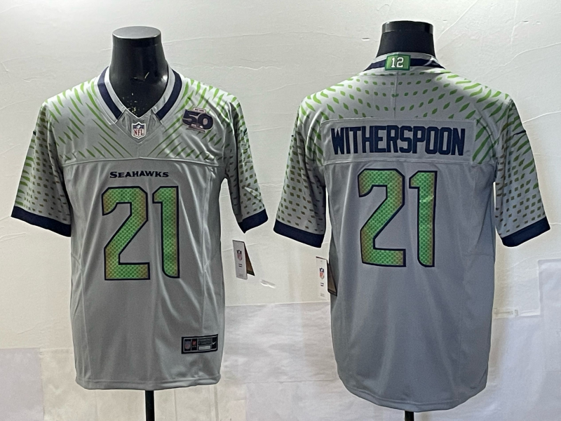 Men's NFL Seattle Seahawks #21 Devon Witherspoon 2025 Rivalries Collection F.U.S.E Jersey