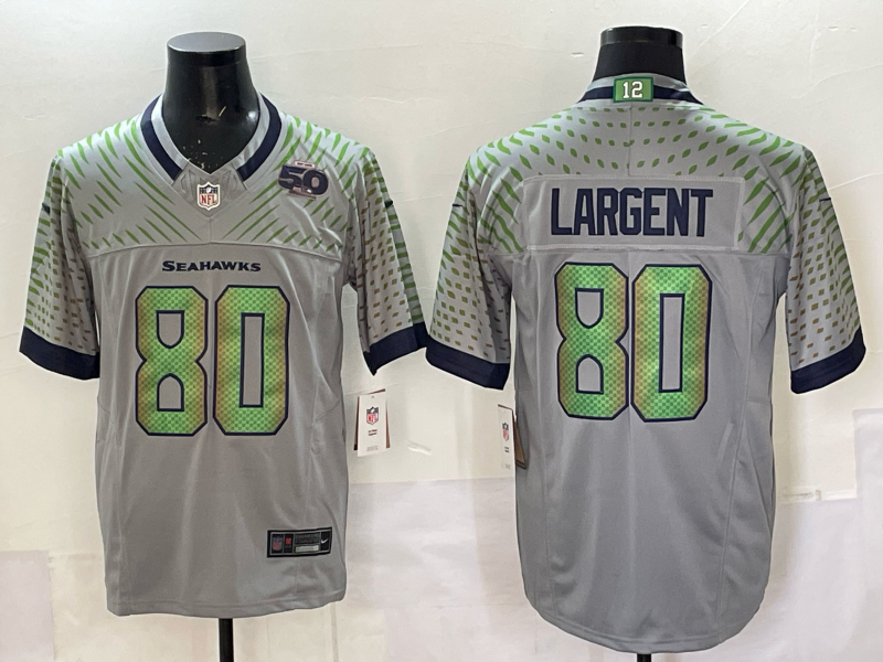Men's NFL Seattle Seahawks #80 Steve Largent 2025 Rivalries Collection F.U.S.E Jersey