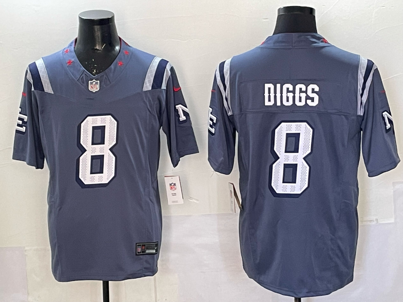 Men's NFL New England Patriots #8 Stefon Diggs 2025 Rivalries Collection F.U.S.E Jersey