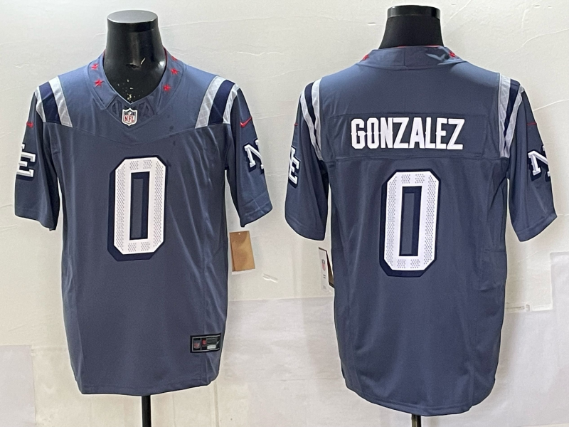 Men's NFL New England Patriots #0 Christian Gonzalez 2025 Rivalries Collection F.U.S.E Jersey