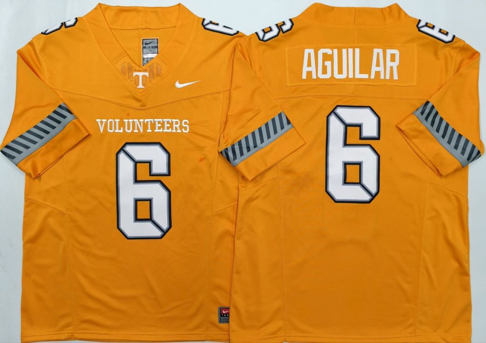 Men's NCAA Tennessee Volunteers #6 Joey Aguilar 2025 New Orange F.U.S.E Football Jersey