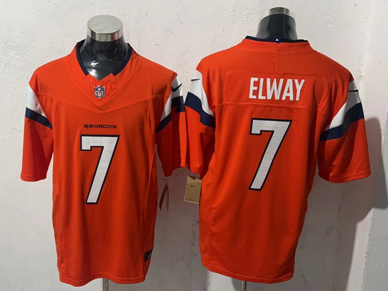 Men's NFL Denver Broncos #7 John Elway Orange Home F.U.S.E Jersey