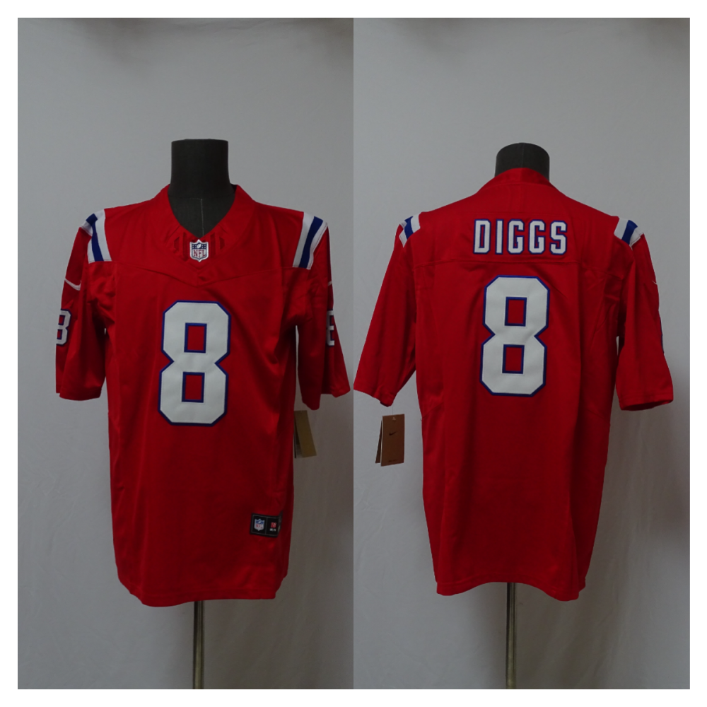 Men's NFL New England Patriots #8 Stefon Diggs Red Vapor F.U.S.E Alternate Jersey