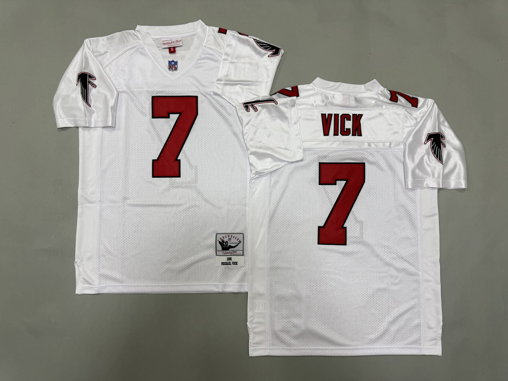 Men's/Youth NFL Atlanta Falcons Michael Vick Mitchell & Ness White Throwback Jersey