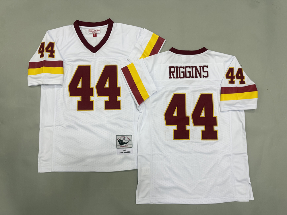 Men's/Youth NFL Washington Redskins John Riggins M&N White Alternate 2 Throwback Jersey