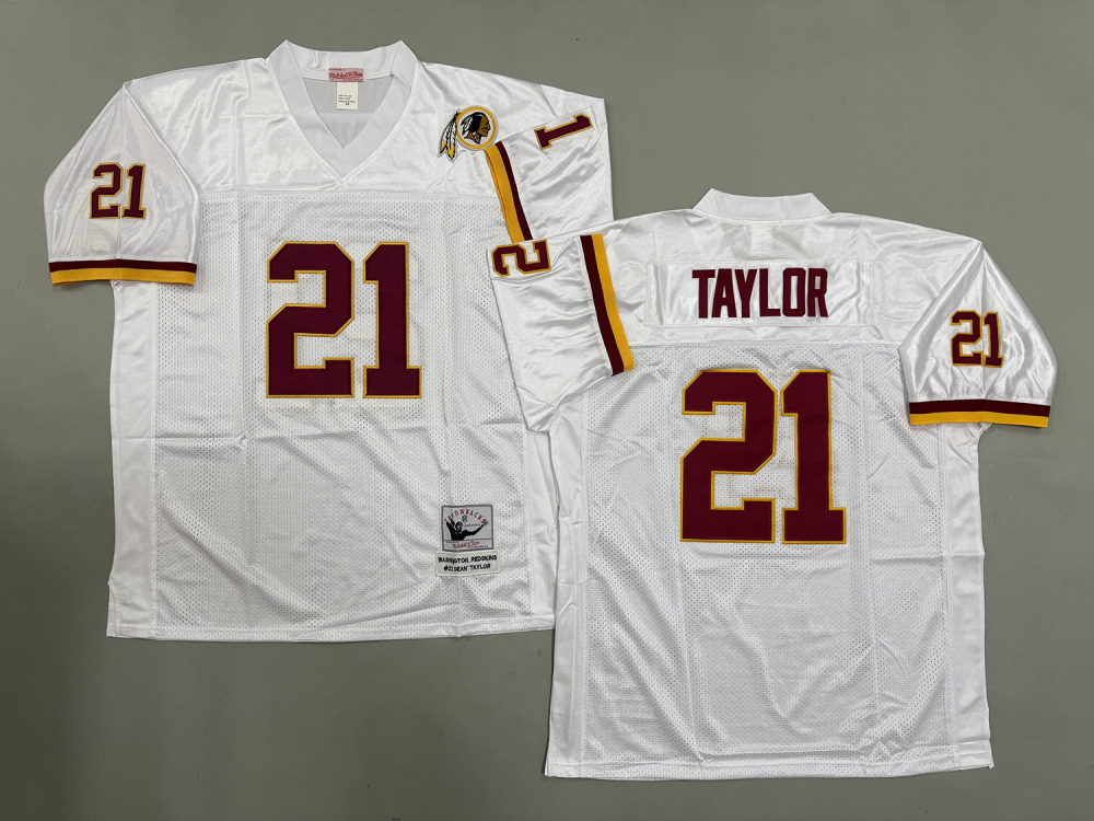 Men's/Youth NFL Washington Redskins Sean Taylor Mitchell & Ness White Throwback Jersey