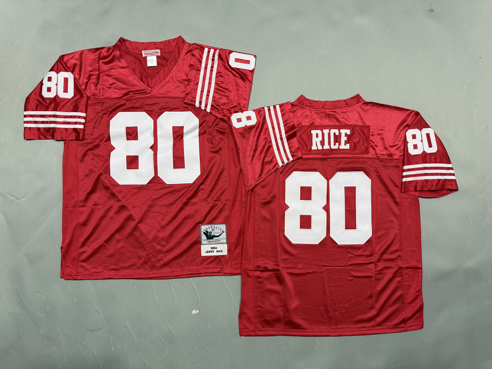 Men's/Youth NFL 49ers Jerry Rice Mitchell & Ness Red Throwback Jersey