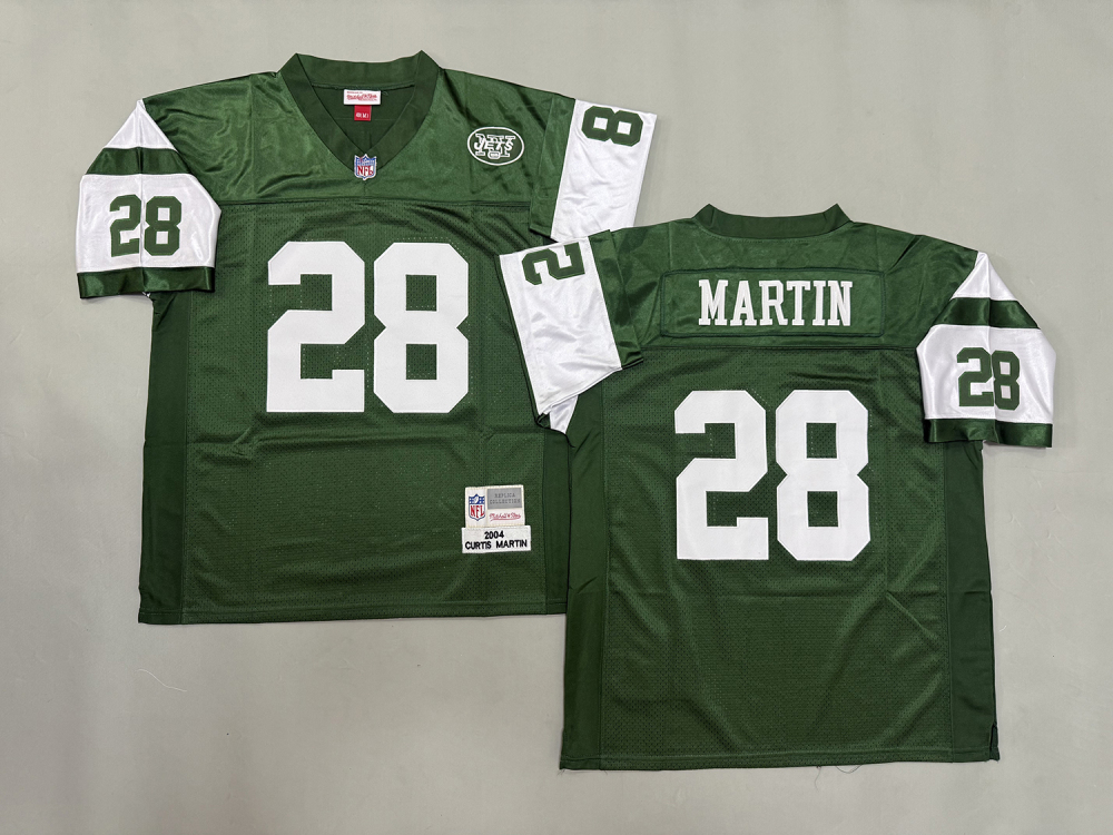 Men's/Youth NFL New York Jets Curtis Martin Mitchell & Ness Green Throwback Jersey