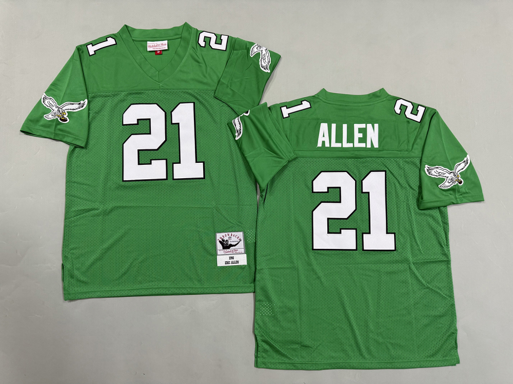 Men's/Youth NFL Philadelphia Eagles Eric Allen Mitchell & Ness Green Throwback Jersey