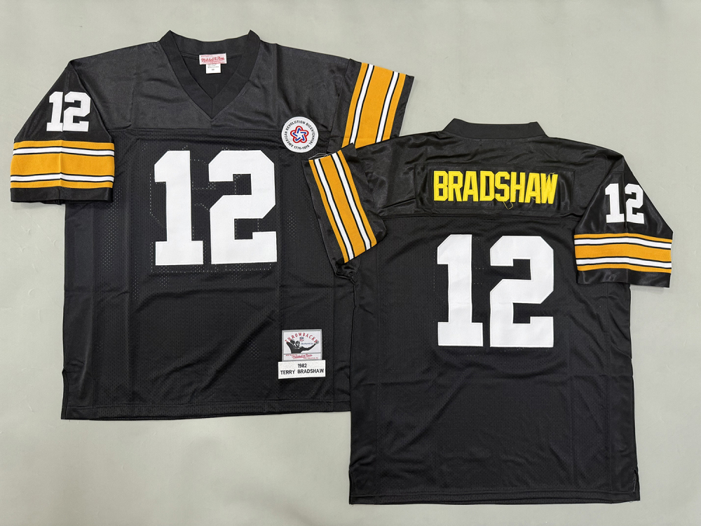 Men's/Youth NFL Pittsburgh Steelers Terry Bradshaw Mitchell & Ness Black Alternate Throwback Jersey